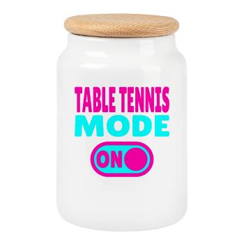 Table Tennis Mode ON – Ping Pong Lifestyle - Keksdose mit Holzdeckel - Weiß - Vorne