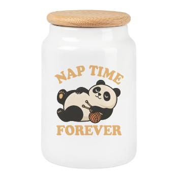  Panda – Nap Time Forever - Keksdose mit Holzdeckel - Weiß - Vorne