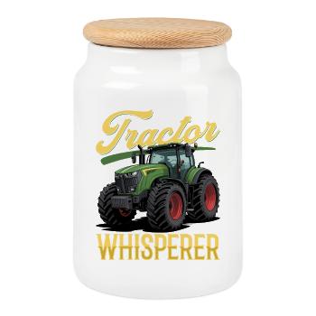 Tracteur Enfants Ferme Mode de vie - Boîte à biscuits avec couvercle en bois - blanc - Devant
