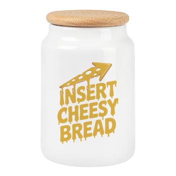 Fromage Bâtonnet de fromage Toast au fromage - Boîte à biscuits avec couvercle en bois - blanc - Devant
