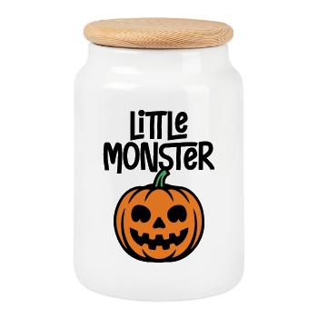 Little Monster - Cookie Jar with Wooden Lid - white - Front