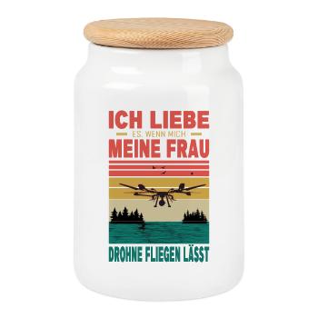 Accessoires de pilote de drone Drone Pilote de drone Cadeau - Boîte à biscuits avec couvercle en bois - blanc - Devant