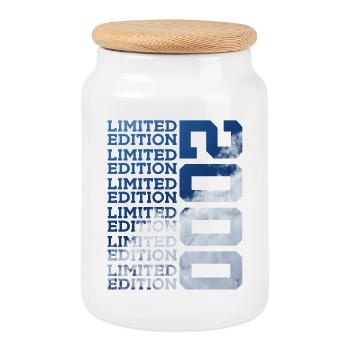 26 JAHRE LIMITED EDITION 2000 26. GEBURTSTAG - Keksdose mit Holzdeckel - Weiß - Vorne