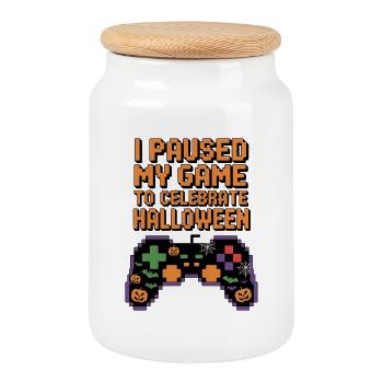Halloween Gamer Quote Gaming - Keksdose mit Holzdeckel - Weiß - Vorne