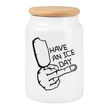 AV E BELLE JOURNÉE - Boîte à biscuits avec couvercle en bois - blanc - Devant