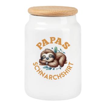 T-SHIRT ANTI-RONFLEMENT DE PAPA Drôle - Boîte à biscuits avec couvercle en bois - blanc - Devant