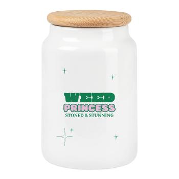 Weird Princess Stoned & Stunning - Cookie Jar with Wooden Lid - white - Front