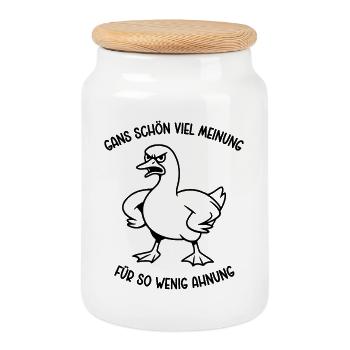 Goose a lot of opinion for so little idea - Cookie Jar with Wooden Lid - white - Front