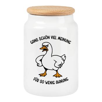 Goose a lot of opinion for so little idea - Cookie Jar with Wooden Lid - white - Front