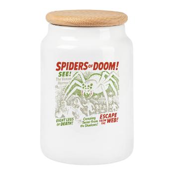 Spiders of Doom Movie Poster Vintage Halloween - Cookie Jar with Wooden Lid - white - Front