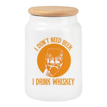Whiskey Saying Whiskey Drinker Whiskey Lovers - Cookie Jar with Wooden Lid - white - Front