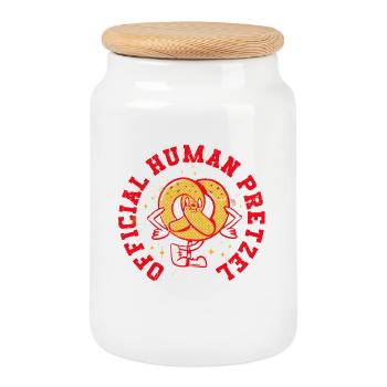 Kontorsionist Kontorsion Official Human Pretzel - Cookie Jar with Wooden Lid - white - Front