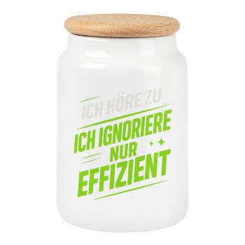 I'm Listening – Funny Saying | Efficiently ignore - Cookie Jar with Wooden Lid - white - Front
