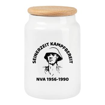 People's Army Veterans Design - Cookie Jar with Wooden Lid - white - Front