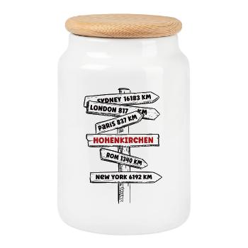 Hohenkirchen Holiday Baltic Sea Souvenir Baltic Sea Resort Sea - Cookie Jar with Wooden Lid - white - Front