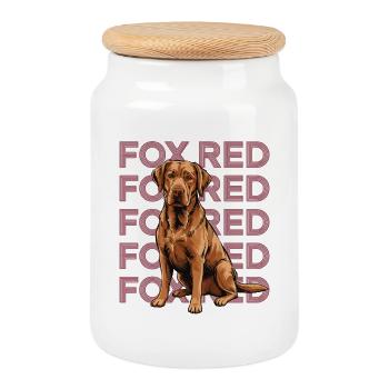 Renard Rouge Labrador Portrait - Boîte à biscuits avec couvercle en bois - blanc - Devant