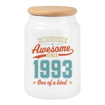 Awesome Since 1993 - Cookie Jar with Wooden Lid - white - Front
