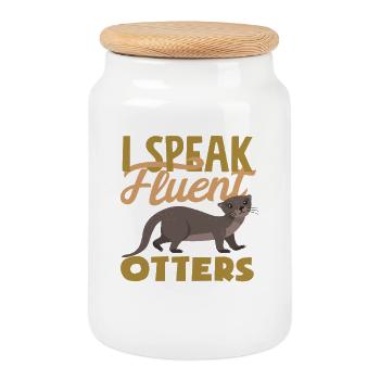 Les loutres de mer parlent couramment - Boîte à biscuits avec couvercle en bois - blanc - Devant