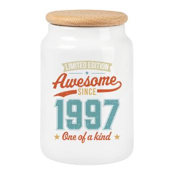 Awesome Since 1997 - Cookie Jar with Wooden Lid - white - Front