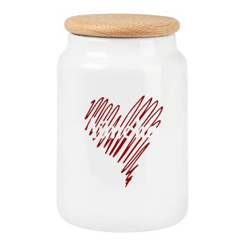 I love Munich, Munich Germany - Cookie Jar with Wooden Lid - white - Front