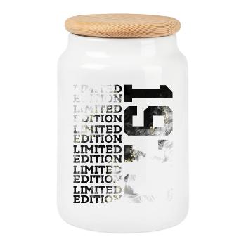 56 ANS ÉDITION LIMITÉE 1970 56E ANNIVERSAIRE - Boîte à biscuits avec couvercle en bois - blanc - Devant