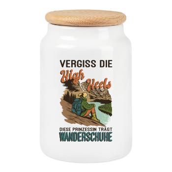 Dictons de randonnée Hiker Tenues de randonnée - Boîte à biscuits avec couvercle en bois - blanc - Devant