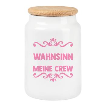 JGA Team Braut Junggesellinnenabschied - Keksdose mit Holzdeckel - Weiß - Vorne