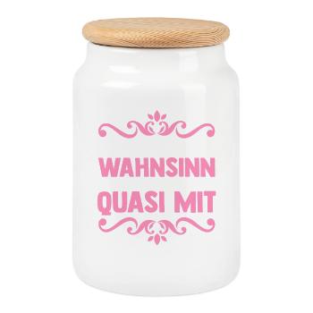 JGA Team Braut Junggesellinnenabschied - Keksdose mit Holzdeckel - Weiß - Vorne
