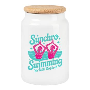 Natation synchronisée Natation artistique Sports nautiques - Boîte à biscuits avec couvercle en bois - blanc - Devant