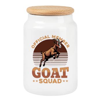 Funny Farm Animal Goat - Cookie Jar with Wooden Lid - white - Front