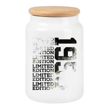 71 ANS ÉDITION LIMITÉE 1955 71E ANNIVERSAIRE - Boîte à biscuits avec couvercle en bois - blanc - Devant