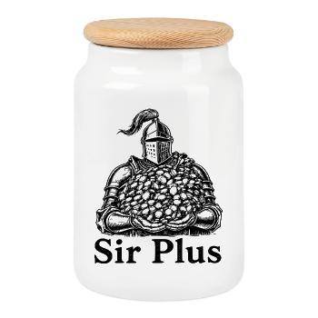 Sir Plus Knight Funny Renaissance Faire Men LARP - Keksdose mit Holzdeckel - Weiß - Vorne