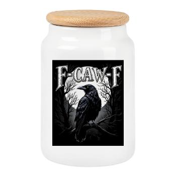 F-Caw-F Raven Moon Gothic - Keksdose mit Holzdeckel - Weiß - Vorne