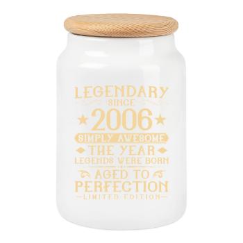20. Geburtstag Vintage Jahrgang 2006 Geschenk - Keksdose mit Holzdeckel - Weiß - Vorne