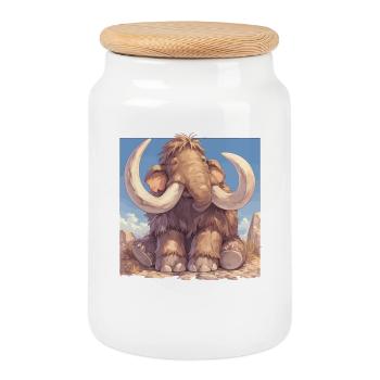 Mammouths Mammouth - Boîte à biscuits avec couvercle en bois - blanc - Devant