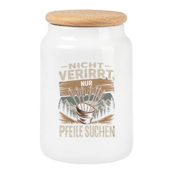 Archery design for archers and courses - Cookie Jar with Wooden Lid - white - Front