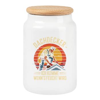Couvreur Je viens quand il fait humide - Boîte à biscuits avec couvercle en bois - blanc - Devant