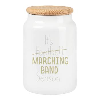 Fußball - Marching Band Saison Musikliebhaber - Keksdose mit Holzdeckel - Weiß - Vorne