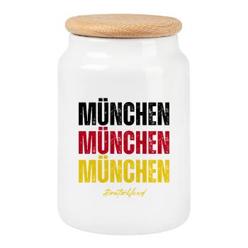 Mémoire de Munich, Munich Allemagne - Boîte à biscuits avec couvercle en bois - blanc - Devant