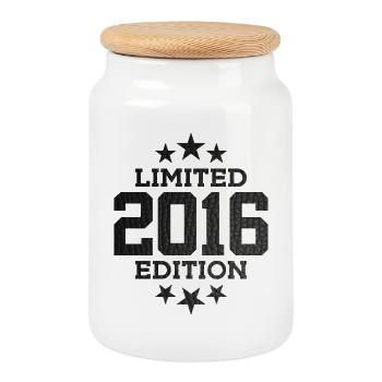 ÉDITION LIMITÉE 2016 10E ANNIVERSAIRE - Boîte à biscuits avec couvercle en bois - blanc - Devant