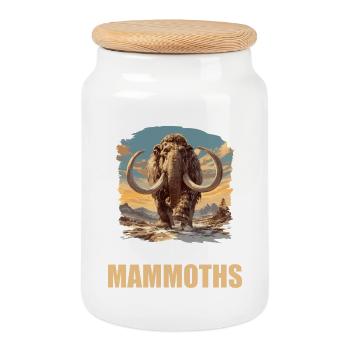 Mammouths Mammouth - Boîte à biscuits avec couvercle en bois - blanc - Devant