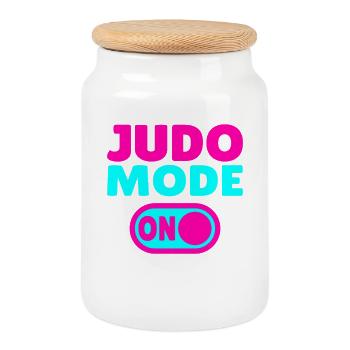 Judo Mode ON – Stärke, Disziplin & Kampfgeist - Keksdose mit Holzdeckel - Weiß - Vorne