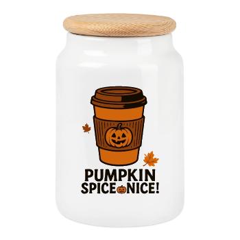 Pumpkin Spice Schöner lustiger Kaffee Halloween Kostüm - Keksdose mit Holzdeckel - Weiß - Vorne