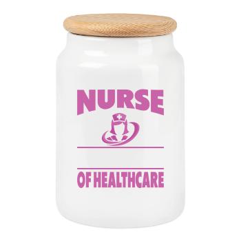 Lustige Krankenschwester Geschenke Krankenpflege Outfits - Keksdose mit Holzdeckel - Weiß - Vorne