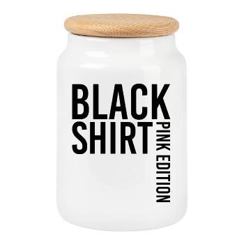 T-Shirt Noir édition Rose Black Shirt Pink Edition - Cookie Jar with Wooden Lid - white - Front