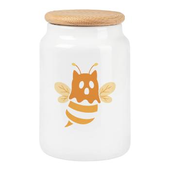 Halloween Bienengeist Motiv - Boîte à biscuits avec couvercle en bois - blanc - Devant