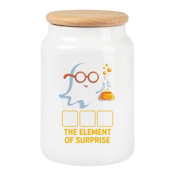 Funny Chemistry Halloween Humor - Cookie Jar with Wooden Lid - white - Front