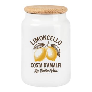 Limoncello Costa d’Amalfi La Dolce Vita - Keksdose mit Holzdeckel - Weiß - Vorne