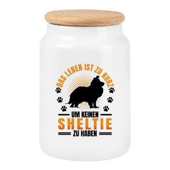 Sheltie ne possède pas de chien de berger Shetland - Boîte à biscuits avec couvercle en bois - blanc - Devant