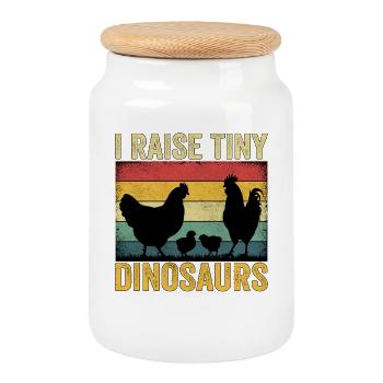I Raise Tiny Dinosaurs - Keksdose mit Holzdeckel - Weiß - Vorne